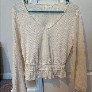 Elegant Cream V-Neck Crop